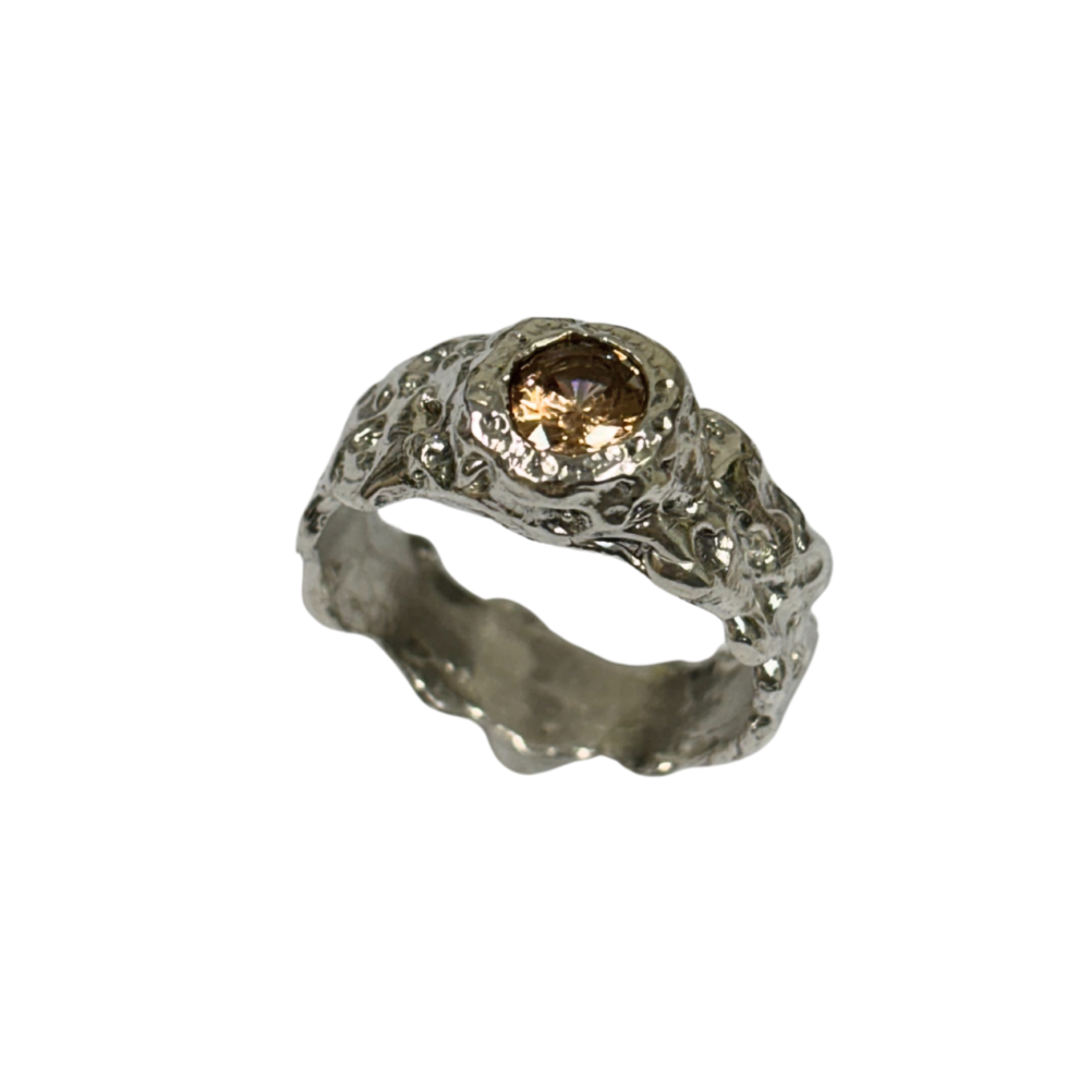 MINI CROCO PLATA PIEDRA CHAMPAGNE