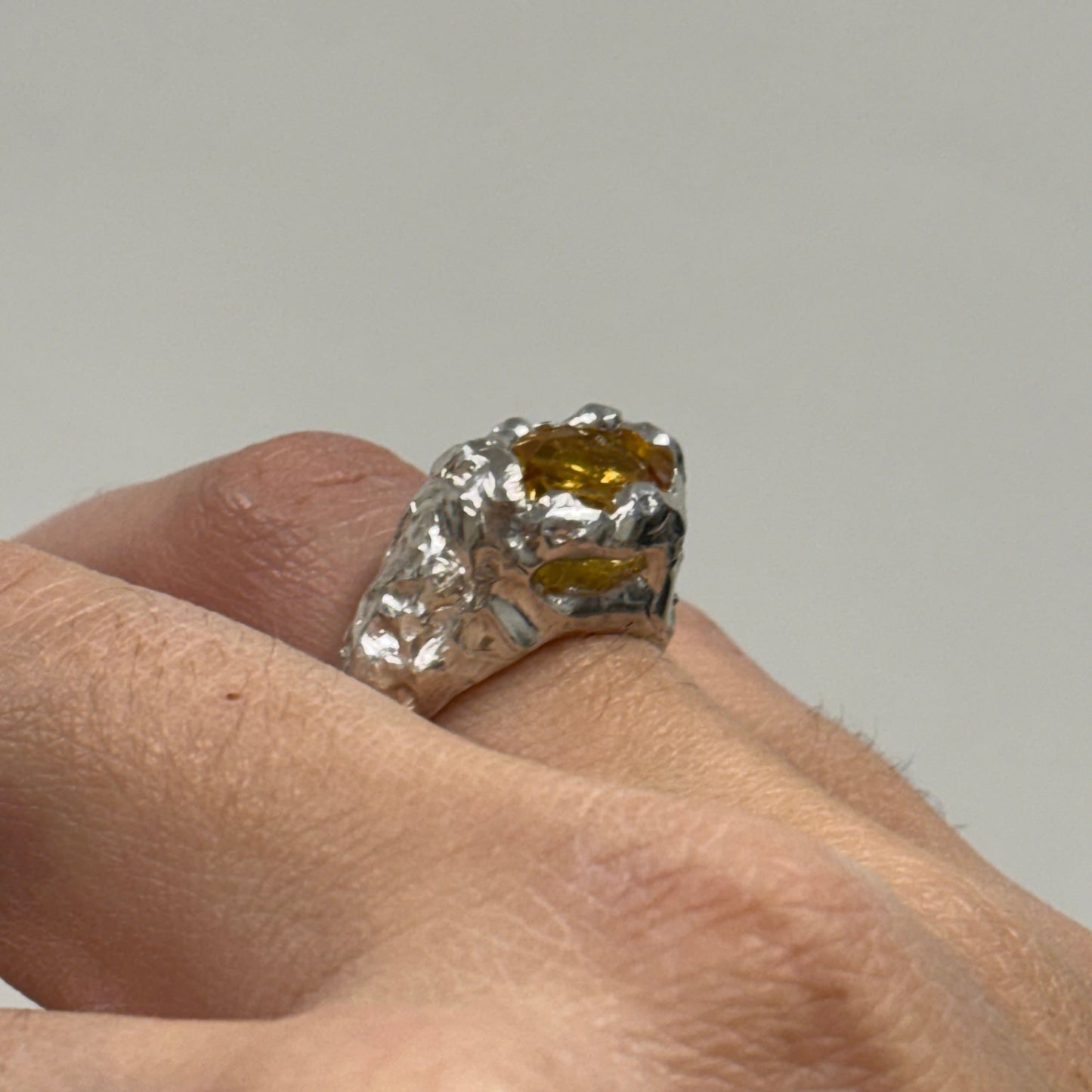 ANILLO KING PLATA Y CITRINO