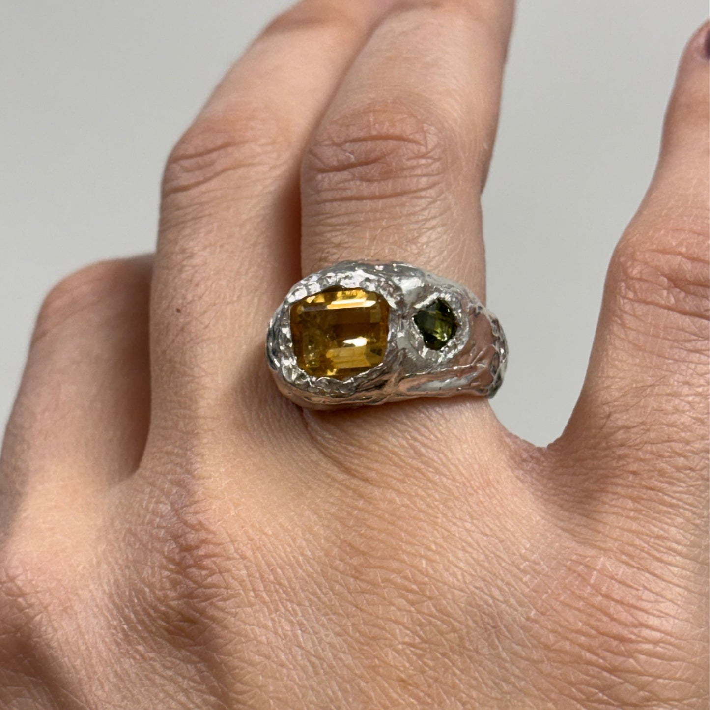 ANILLO LIMONERO PLATA Y CITRINO