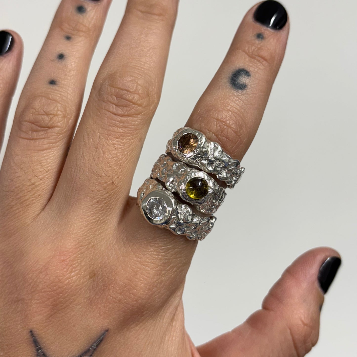 MINI CROCO SILVER CHAMPAGNE STONE