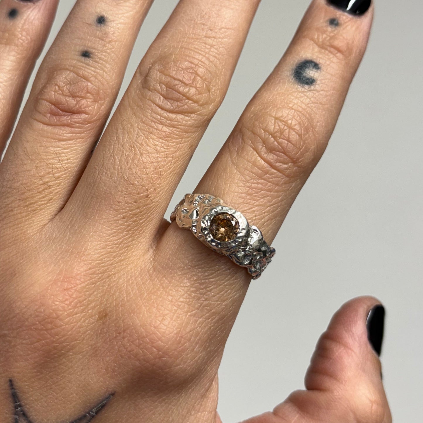 MINI CROCO PLATA PIEDRA CHAMPAGNE