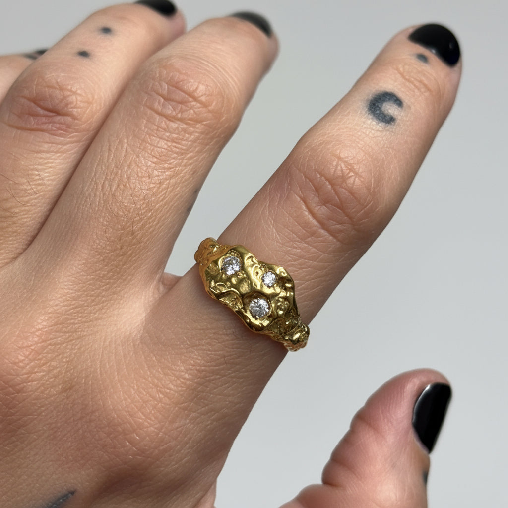 18K GOLD AND DIAMONDS TRIO RING