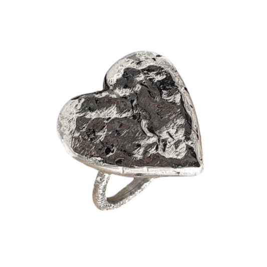 ANILLO PLATA CORAZÓN MACIZO