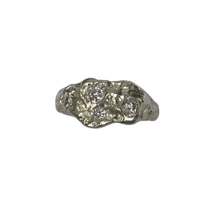 ANILLO TRIO PLATA PIEDRAS BLANCAS