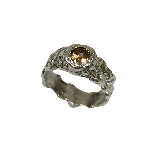 MINI CROCO PLATA PIEDRA CHAMPAGNE