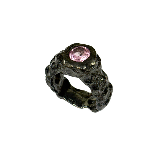 CROCO PLATA OXIDADA PIEDRA ROSA