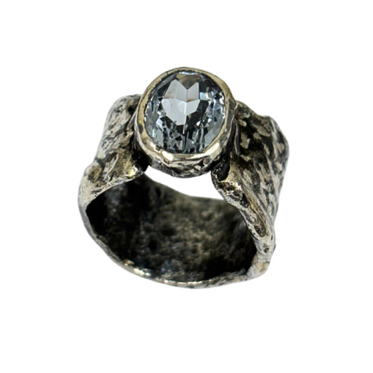 ANILLO PLATA Y TOPACIO