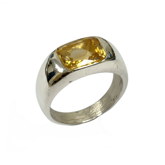 ANILLO SELLO PLATA Y CITRINO