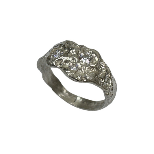 ANILLO TRIO PLATA PIEDRAS BLANCAS