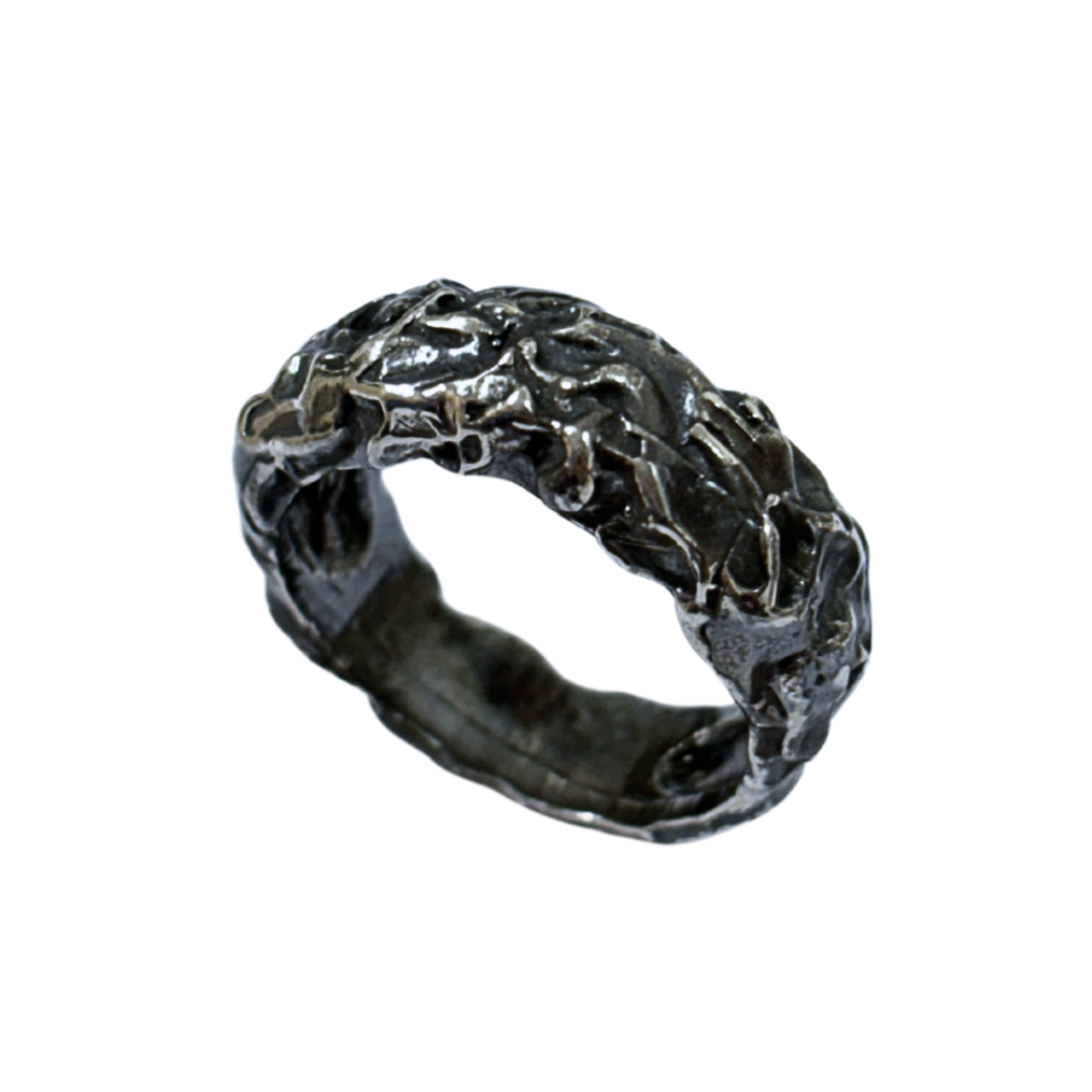 ANILLO CEREBRO PLATA OXIDADA