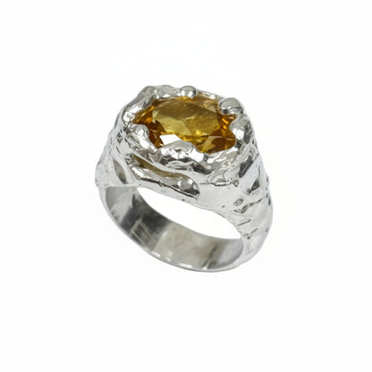 ANILLO KING PLATA Y CITRINO