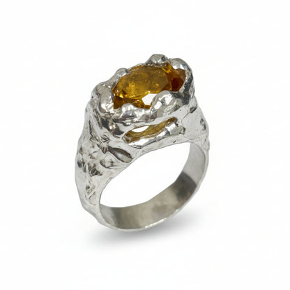 ANILLO KING PLATA Y CITRINO