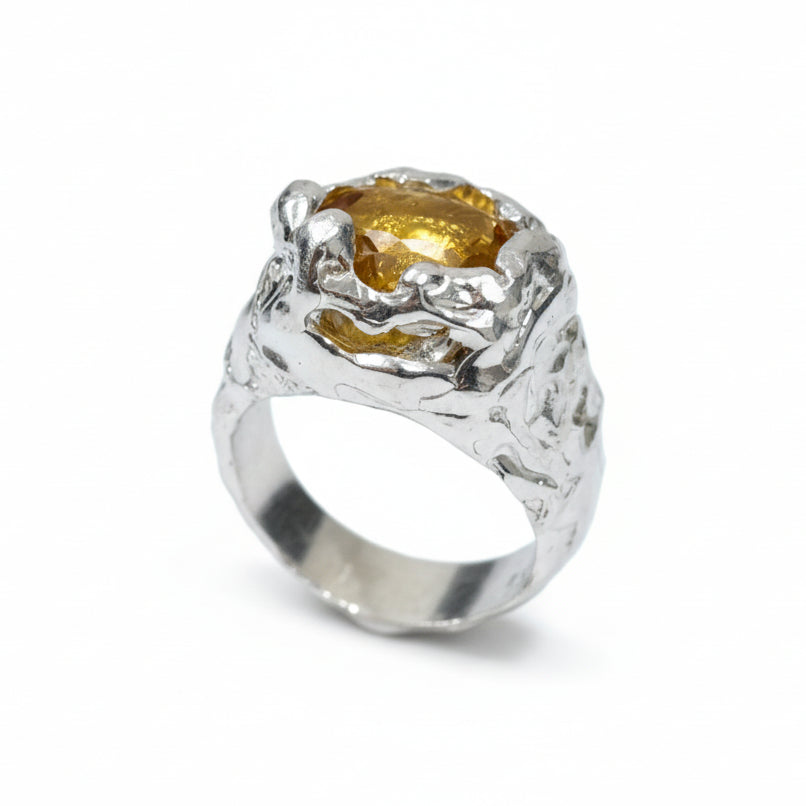 ANILLO KING PLATA Y CITRINO