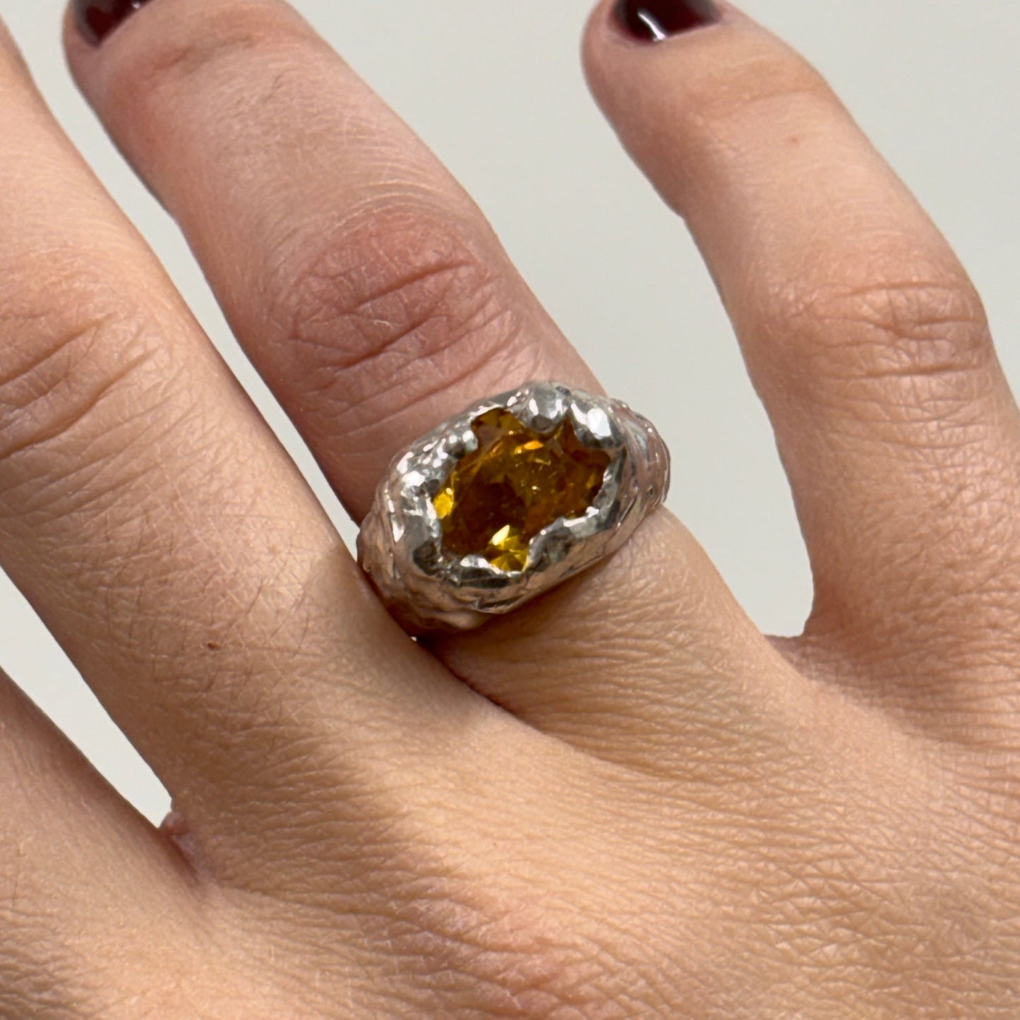 ANILLO KING PLATA Y CITRINO