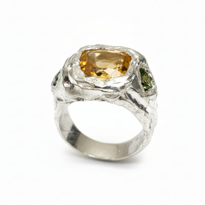 ANILLO LIMONERO PLATA Y CITRINO