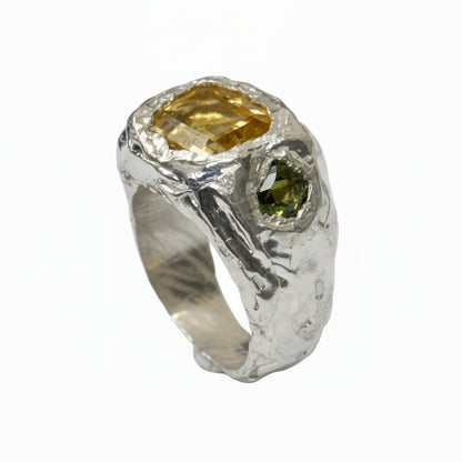 ANILLO LIMONERO PLATA Y CITRINO