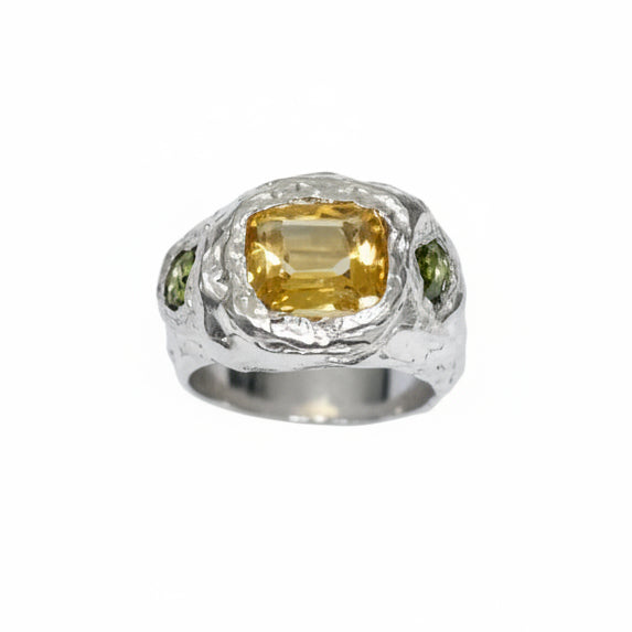 ANILLO LIMONERO PLATA Y CITRINO
