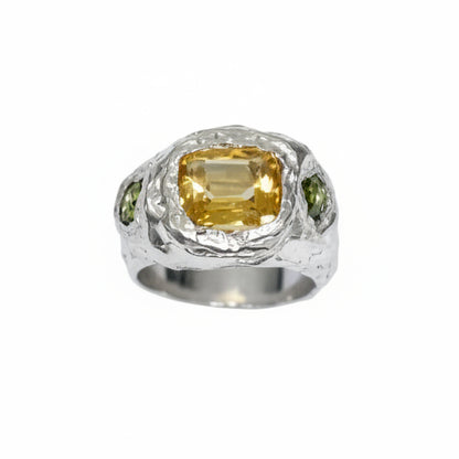 ANILLO LIMONERO PLATA Y CITRINO