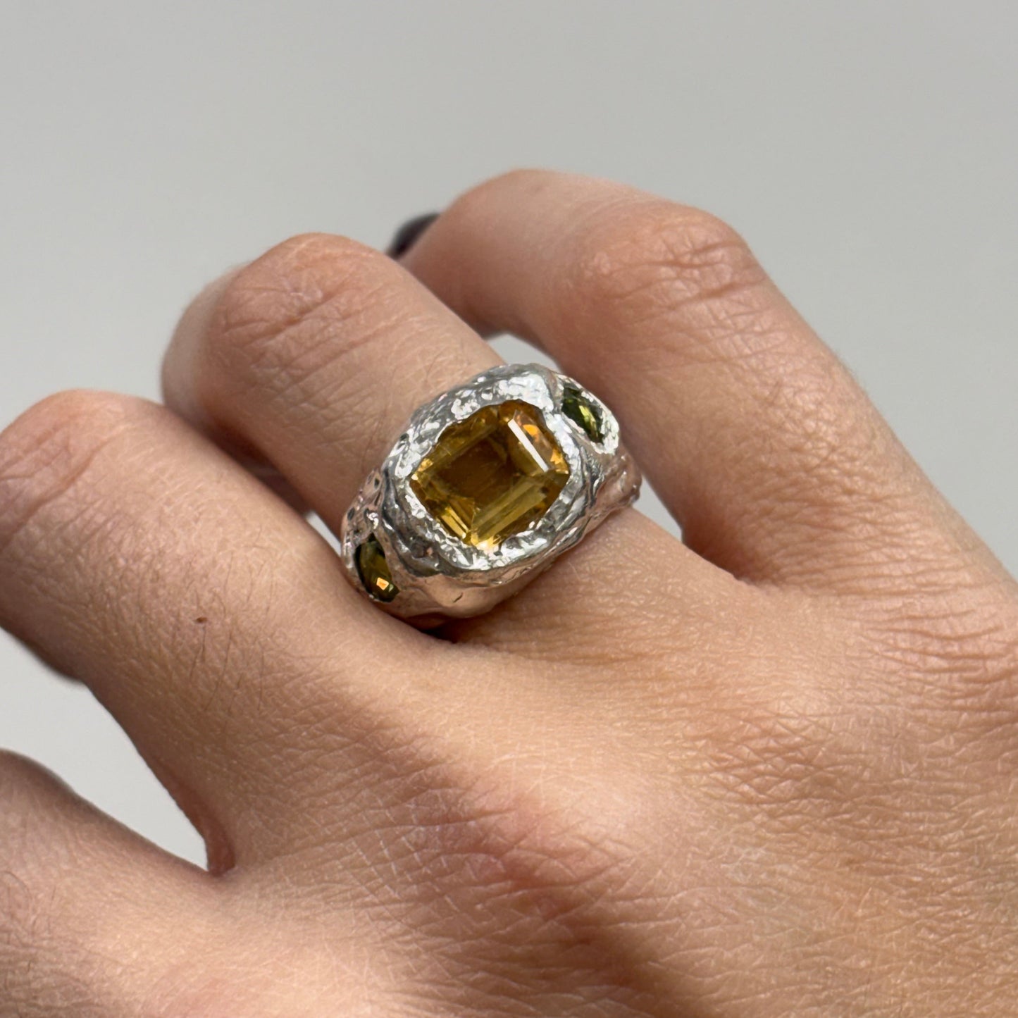 ANILLO LIMONERO PLATA Y CITRINO