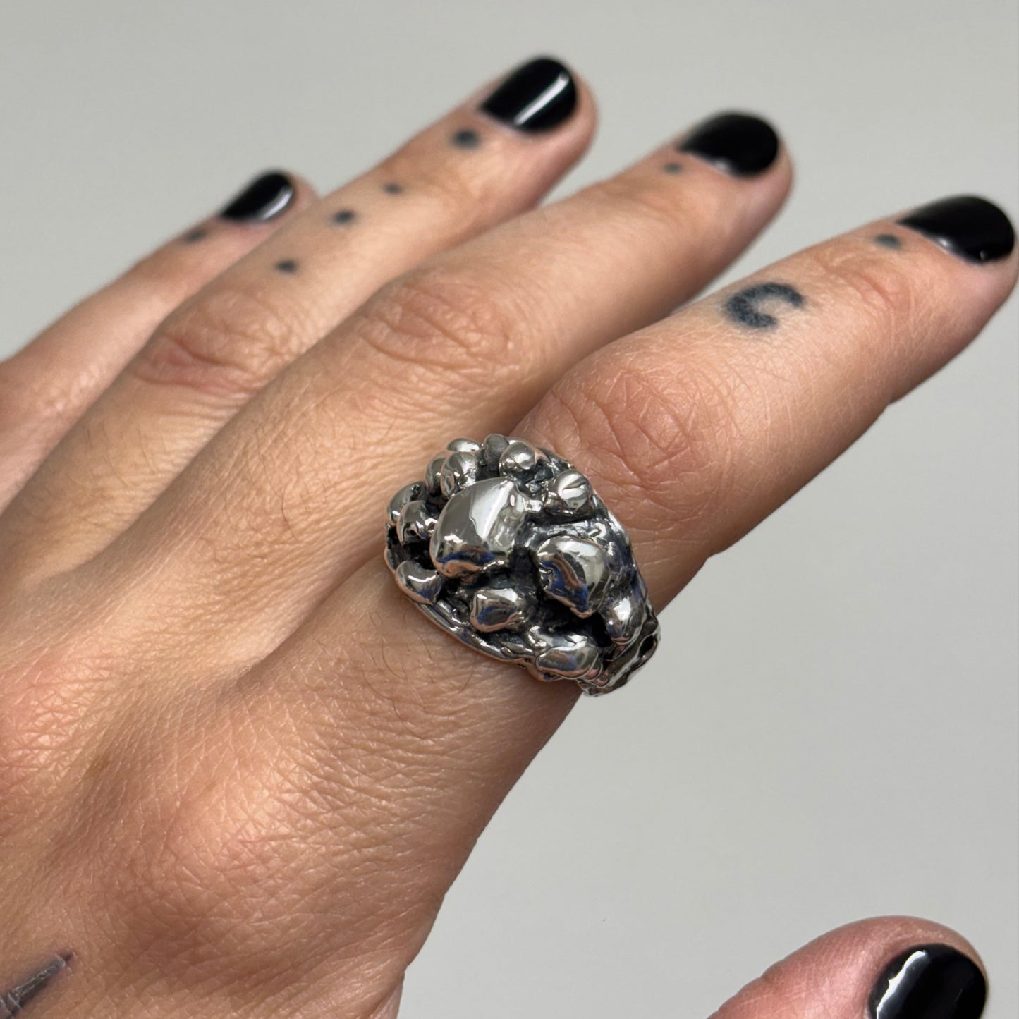 NATURAL SILVER AND OXIDIZED SILVER RING