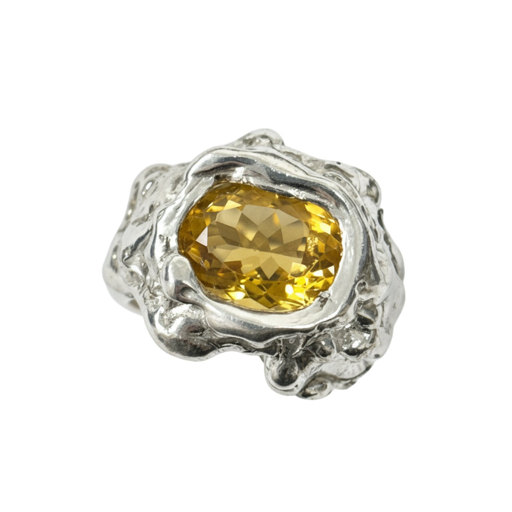 BUBBLE RING SILVER AND CITRINE