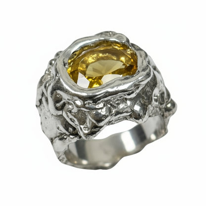 BUBBLE RING SILVER AND CITRINE