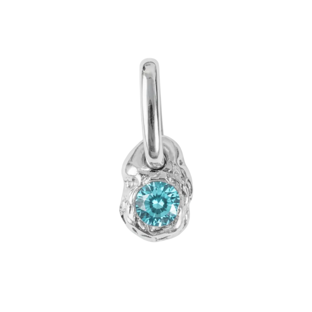 PENDIENTE ARO HUEVO FRITO BLUE