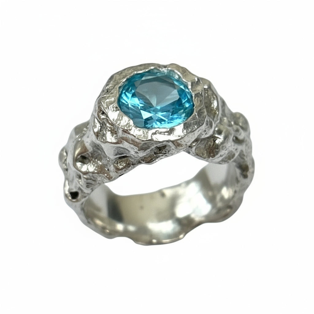 CROCO SILVER BLUE STONE