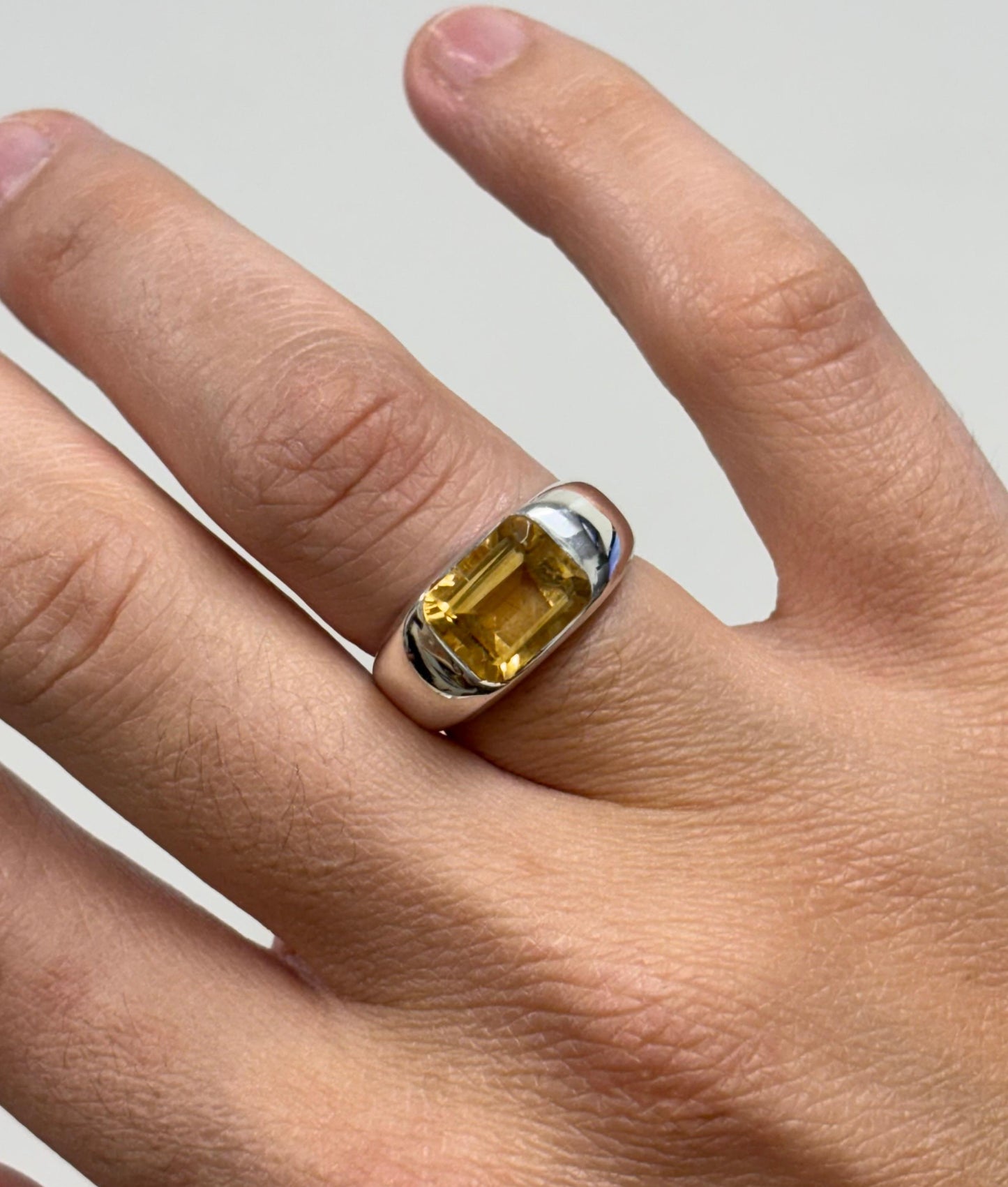 ANILLO SELLO PLATA Y CITRINO