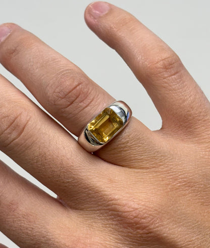 ANILLO SELLO PLATA Y CITRINO