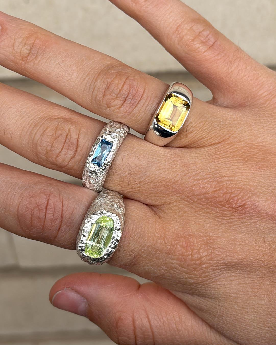 ANILLO SELLO PLATA Y CITRINO